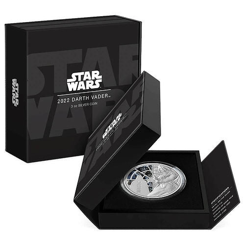 2022 3oz $10 STARWARS DARTH VADER FINE SILVER COIN (NIUE)