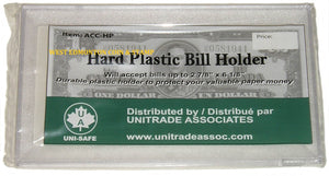 UNI-SAFE - HARD PLASTIC BILL HOLDER