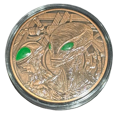 5oz ALIEN GLOW-IN-THE-DARK COPPER ROUND