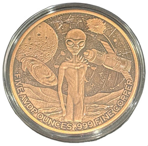 5oz ALIEN GLOW-IN-THE-DARK COPPER ROUND