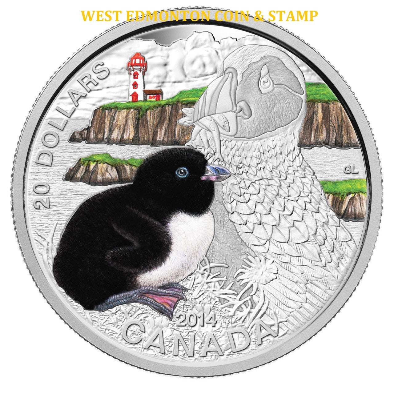 2014 1oz $20 BABY ANIMALS: ATLANTIC PUFFIN FINE SILVER COIN