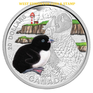 2014 1oz $20 BABY ANIMALS: ATLANTIC PUFFIN FINE SILVER COIN