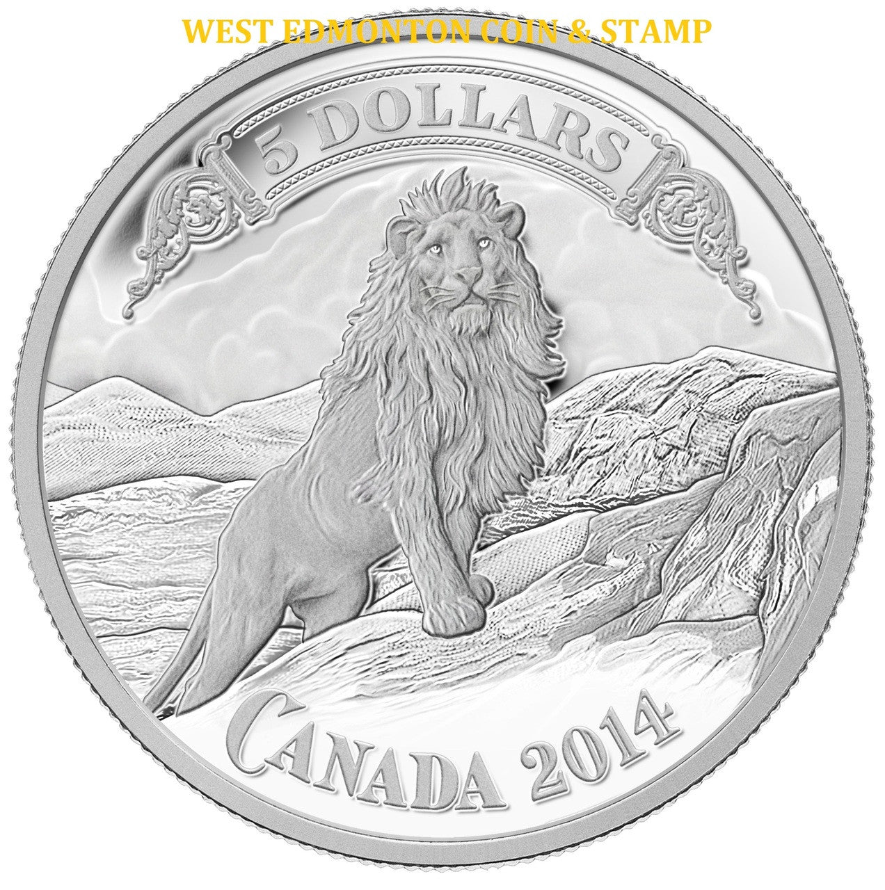 2014 $5 BANK NOTES SERIES: LION ON THE MOUNTAIN FINE SILVER COIN