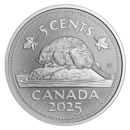 2025 5-CENT TRIBUTE: W MINT MARK - BEAVER FINE SILVER COIN