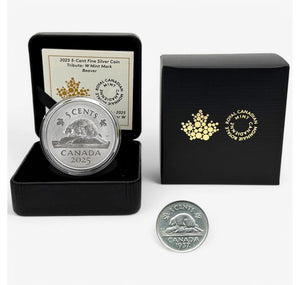 2025 5-CENT TRIBUTE: W MINT MARK - BEAVER FINE SILVER COIN