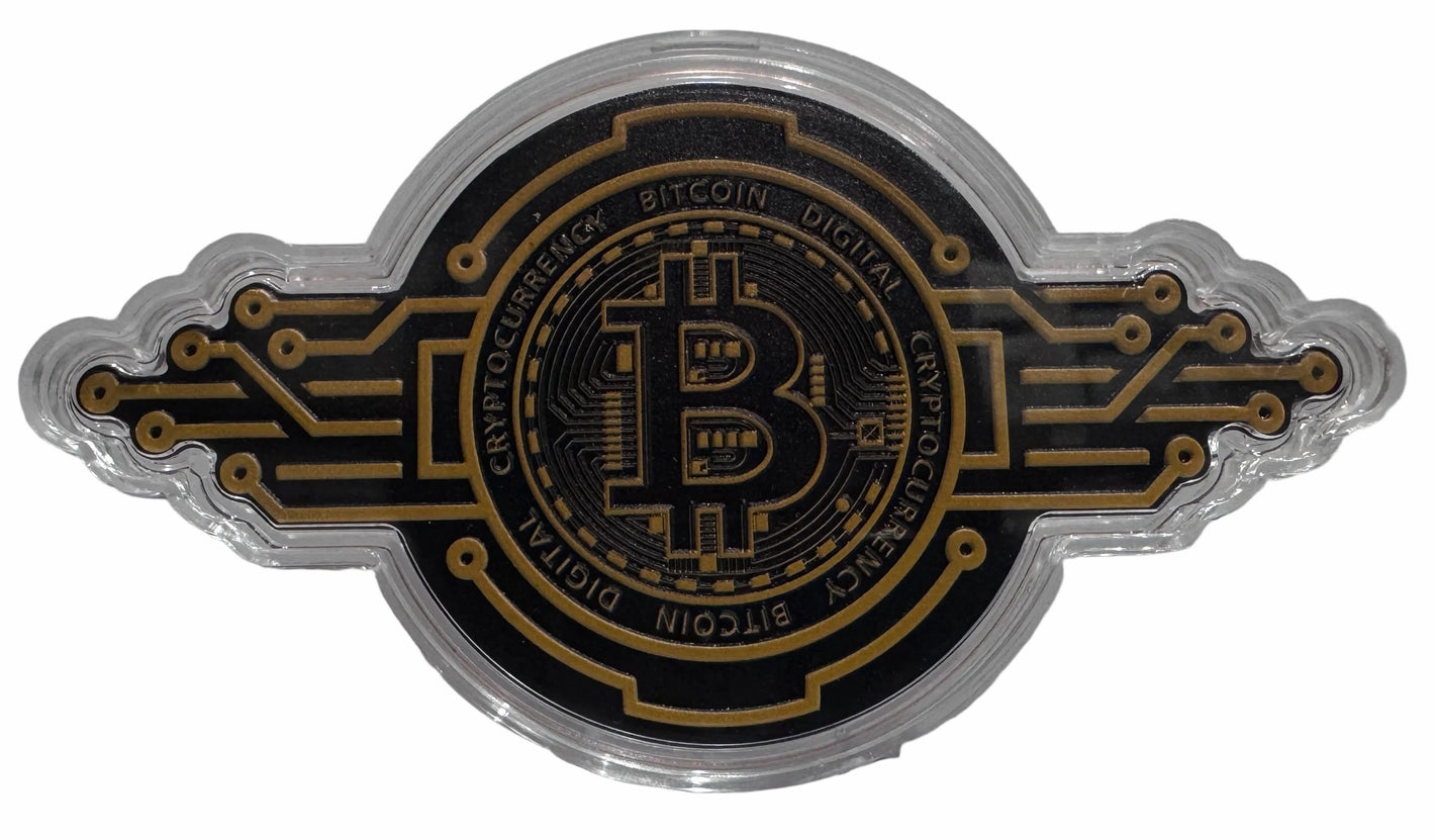 5oz BITCOIN SHAPED COLOURIZED COPPER ROUND