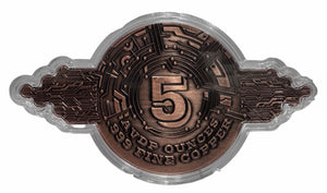 5oz BITCOIN SHAPED COLOURIZED COPPER ROUND
