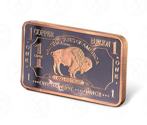 1oz BUFFALO BULLION INGOT COPPER BAR