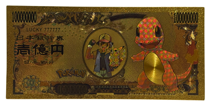 10 BILLION YEN POKEMON NOVELTY GOLD FOIL NOTES (CHARMANDER)
