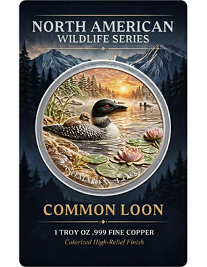 1 oz NORTH AMERICAN WILDLIFE SERIES: COMMON LOON COPPER ROUND