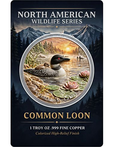 1 oz NORTH AMERICAN WILDLIFE SERIES: COMMON LOON COPPER ROUND