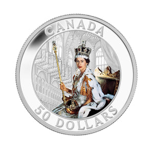 2013 $50 5oz FINE SILVER COIN - QUEEN'S CORONATION