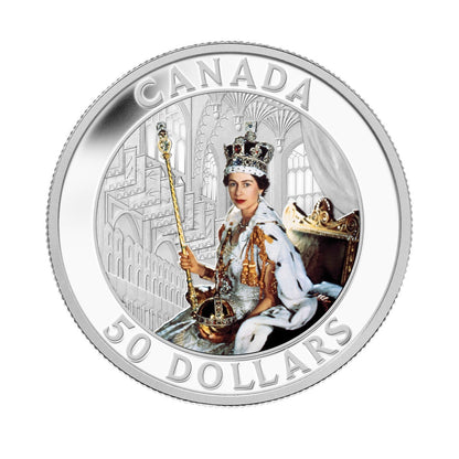 2013 $50 5oz FINE SILVER COIN - QUEEN'S CORONATION