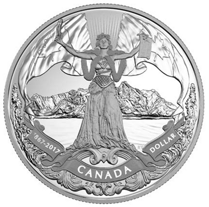 2017 PROOF SILVER DOLLAR 150TH ANNIVERSARY OF CANADIAN CONFEDERATION