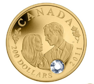 E-TRANSFER ONLY - 2011 $200 22-KARAT GOLD COIN - WEDDING CELEBRATION OF THE DUKE AND DUCHESS OF CAMBRIDGE WILLIAM & KATE