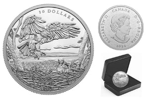 2022 2oz $30 MULTIFACETED ANIMAL FAMILY: BALD EAGLES FINE SILVER COIN