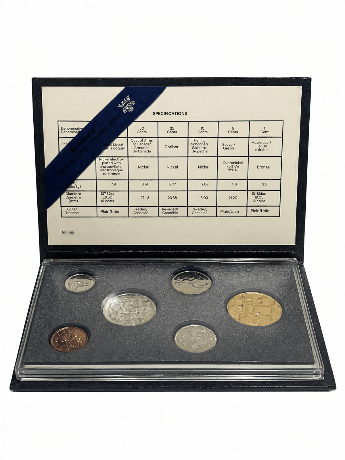 [AUCTION ONLY] 1988 CANADA SPECIMEN SET – 6-COIN SET (1¢ TO $1 LOON)
