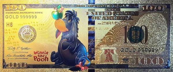 $100 DISNEY WINNIE THE POOH: EEYORE - NOVELTY GOLD FOIL NOTES