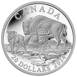 2014 1oz $20 THE BISION: A FAMILY AT REST FINE SILVER COIN