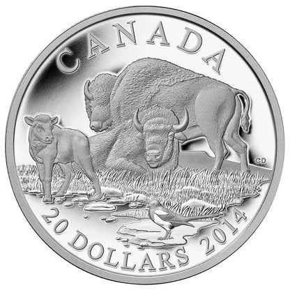 2014 1oz $20 THE BISION: A FAMILY AT REST FINE SILVER COIN