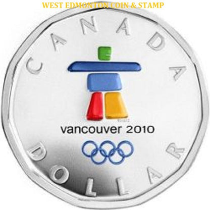 SALE - 2010 SILVER OLYMPIC LUCKY LOONIE - INUKSHUK (NO SLEEVE)
