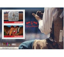 2012 25-CENT COLOURED COIN AND STAMP SET - 100 YEARS OF THE CALGARY STAMPEDE
