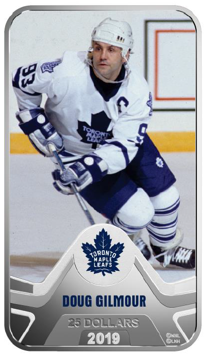 E-TRANSFER ONLY - 2019 1.5oz $25 TORONTO MAPLE LEAFS®: DOUG GILMOUR FINE SILVER COIN