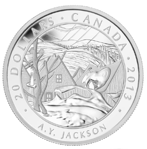 2013 1oz $20 GROUP OF SEVEN - A.Y. JACKSON FINE SILVER COIN