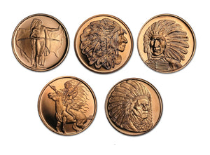 NATIVE AMERICAN INDIANS COPPER COIN SET