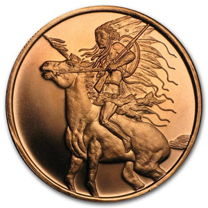 1oz CHIEF RED HORSE COPPER ROUND