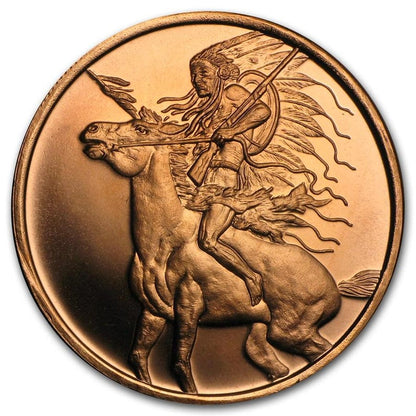 1oz CHIEF RED HORSE COPPER ROUND