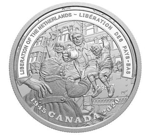 SALE - 2020 1oz $20 SECOND WORLD WAR: BATTLEFRONT SERIES THE LIBERATION OF THE NETHERLANDS FINE SILVER COIN (NO SLEEVE)