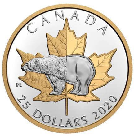 2020 1oz $25 PIEDFORT TIMELESS ICONS: POLAR BEAR FINE SILVER COIN