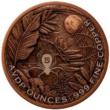 5oz SPIDER GLOW-IN-THE-DARK COPPER ROUND