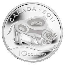 2011 1/2oz $10 - WOOD BISON - FINE SILVER COIN