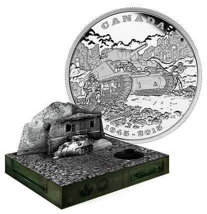 2015 1oz $20 (LIMITED EDITION) 70TH ANNIVERSARY OF THE END OF THE ITALIAN CAMPAIGN FINE SILVER COIN
