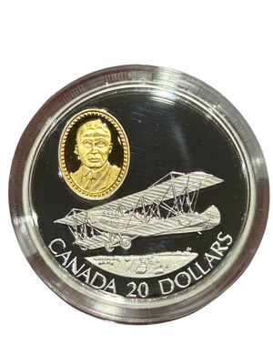 [AUCTION ONLY] 1992 1oz $20 THE CURTISS JN4 (CAN) AVIATION COIN STERLING SILVER