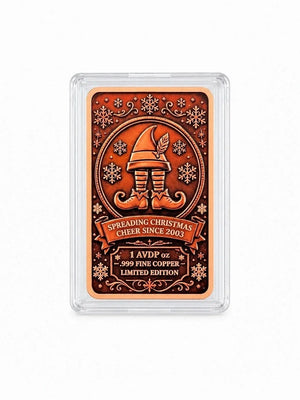 1oz BUDDY THE ELF COLOURED COPPER BAR