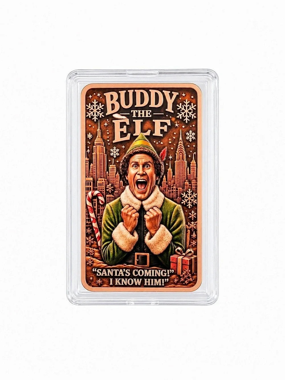 1oz BUDDY THE ELF COLOURED COPPER BAR
