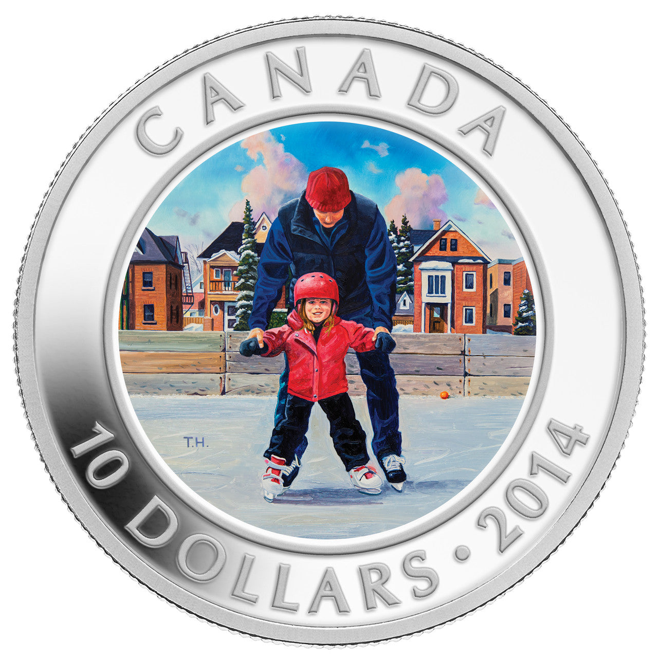 2014 1/2oz $10 SKATING IN CANADA FINE SILVER COIN