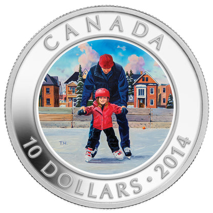 2014 1/2oz $10 SKATING IN CANADA FINE SILVER COIN