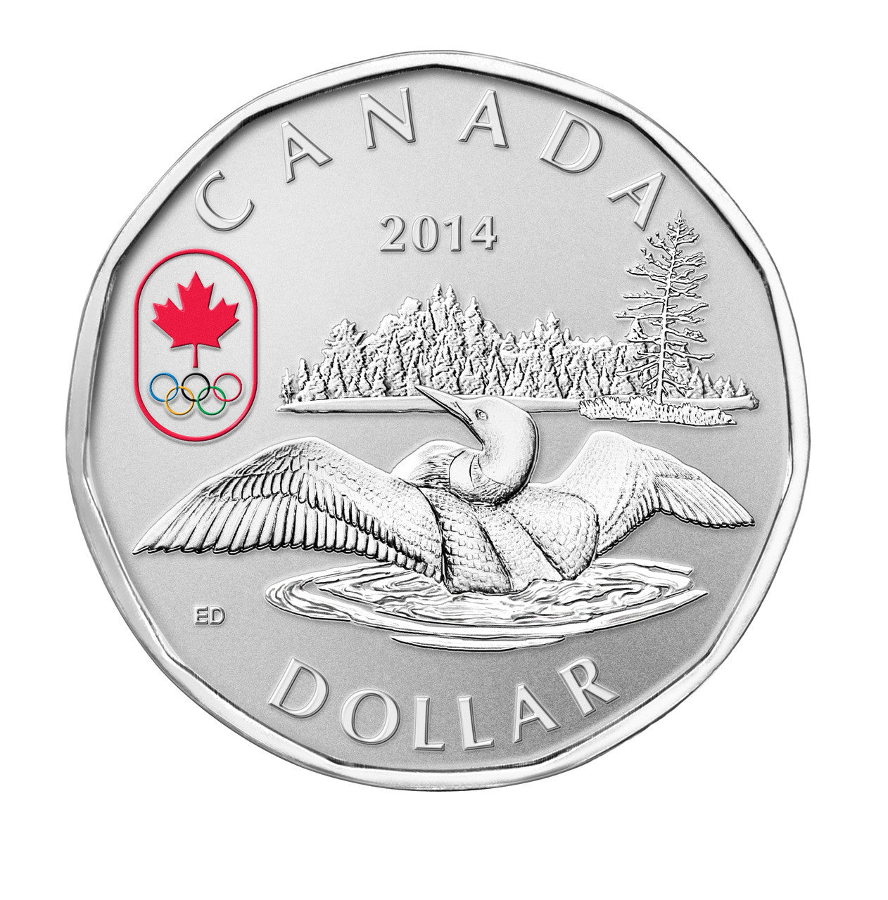 2014 $1 LUCKY LOONIE FINE SILVER COIN