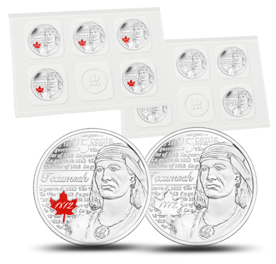 2012 25-CENT CIRCULATION 10-PACK - THE WAR OF 1812 TECUMSEH