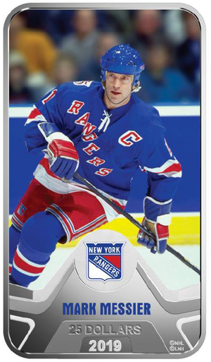 E-TRANSFER ONLY - 2019 1.5oz $25 NEW YORK RANGERS®: MARK MESSIER FINE SILVER COIN