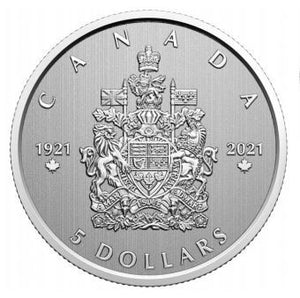 2021 1/4oz $5 MOMENTS TO HOLD: ARMS OF CANADA FINE SILVER COIN