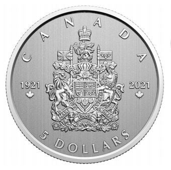 2021 1/4oz $5 MOMENTS TO HOLD: ARMS OF CANADA FINE SILVER COIN