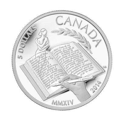 2014 $5 ALICE MUNRO FINE SILVER COIN