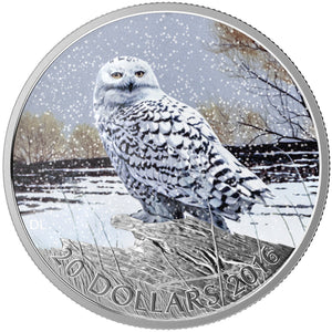 2016 1oz $20 MAJESTIC ANIMALS - SNOWY OWL FINE SILVER COIN