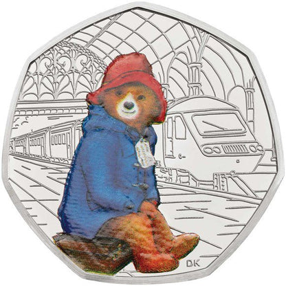 2018 50P PADDINGTON AT THE STATION: PADDINGTON™ BEAR SILVER PROOF COIN