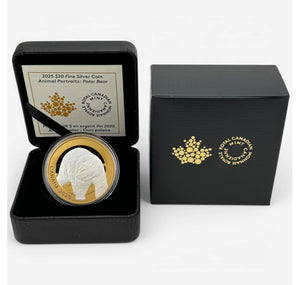 2025 1oz $20 ANIMAL PORTRAITS:POLAR BEAR FINE SILVER COIN